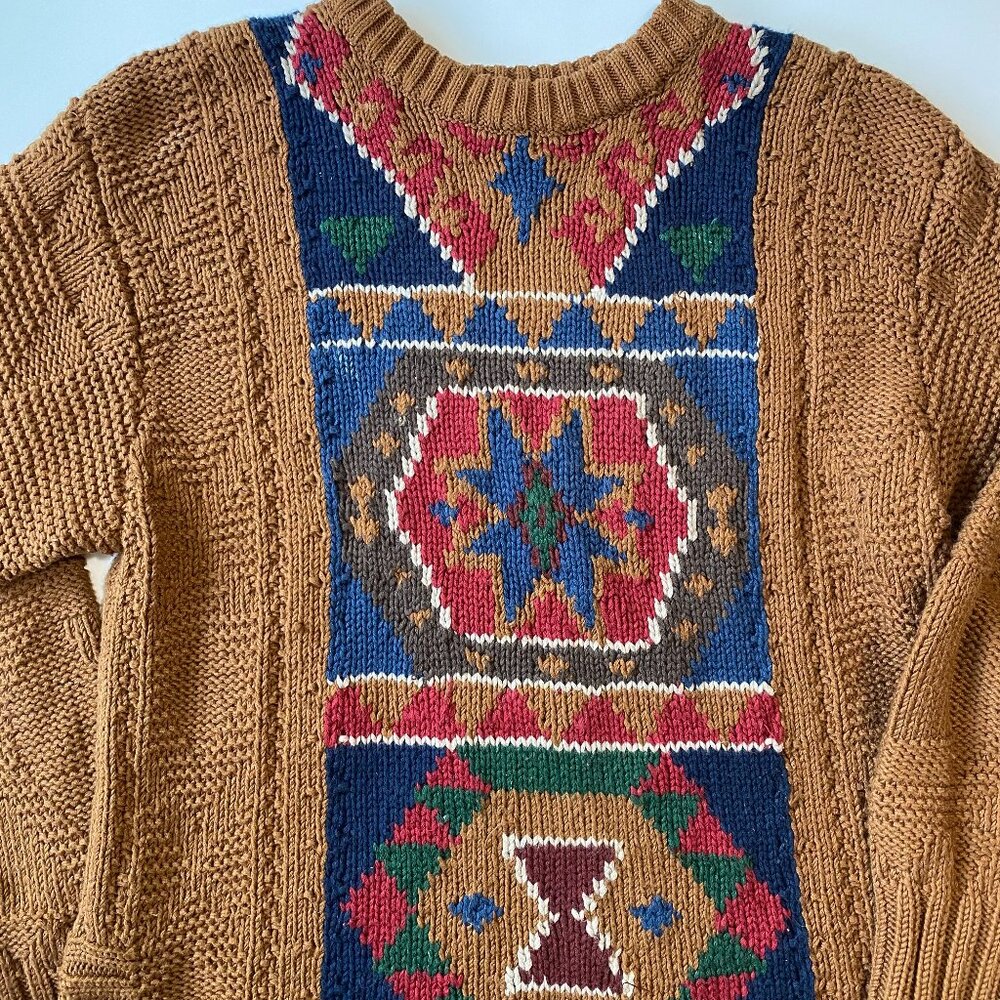 Vintage JH Collectibles‎ Geometric Knit Pullover Sweater Petite Small